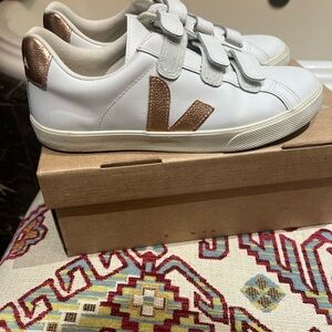 Veja womens Copper and White Sneakers sz us 8